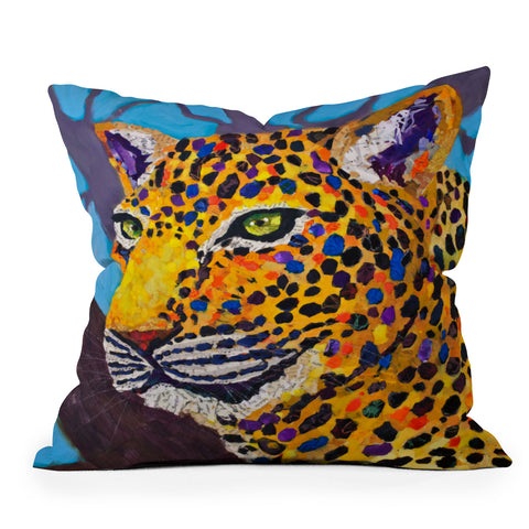 Elizabeth St Hilaire Jacklyn Jaguar Outdoor Throw Pillow