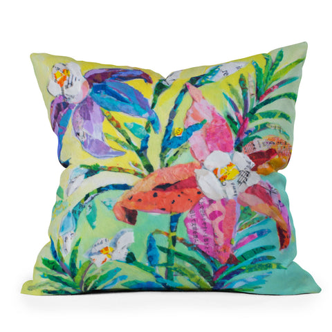Elizabeth St Hilaire Pastel Blooms 2 Outdoor Throw Pillow