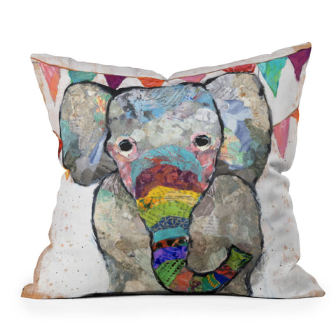 Elizabeth St Hilaire The Circus Elephant Outdoor Throw Pillow
