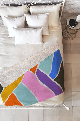 Emanuela Carratoni Abstract Bold Landscape Fleece Throw Blanket