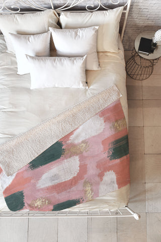 Emanuela Carratoni Abstract Joy Fleece Throw Blanket