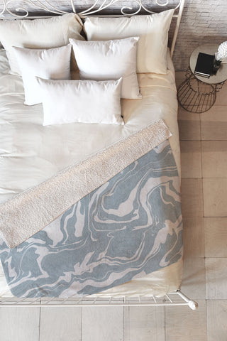 Emanuela Carratoni Abstract Liquid Texture Fleece Throw Blanket