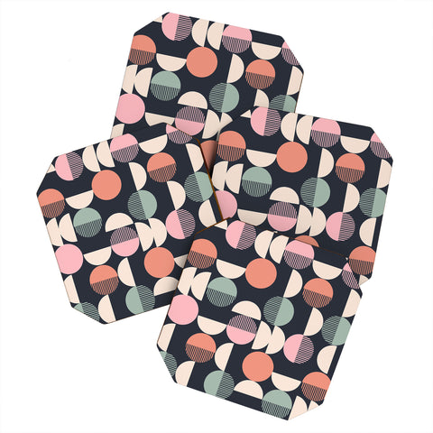 Emanuela Carratoni Abstract Moon Pattern Coaster Set