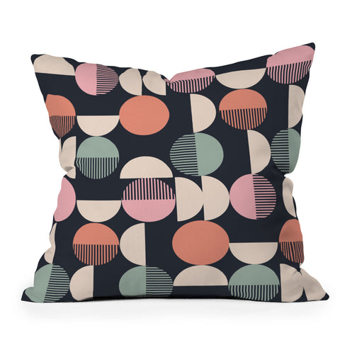 Emanuela Carratoni Abstract Moon Pattern Outdoor Throw Pillow