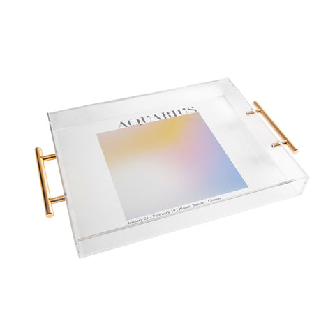 Emanuela Carratoni Aquarius Zodiac Sign Gradient Acrylic Tray