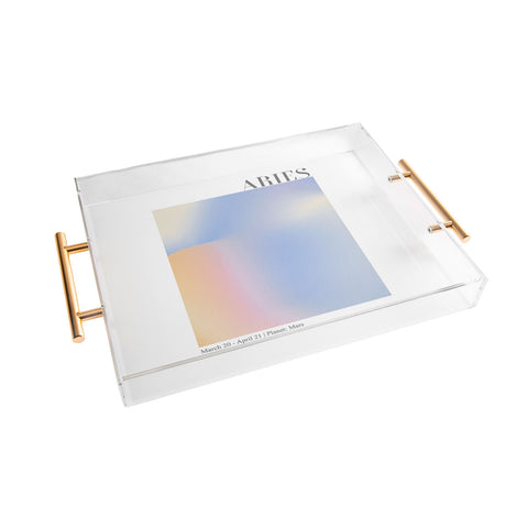 Emanuela Carratoni Aries Zodiac Sign Gradient Acrylic Tray