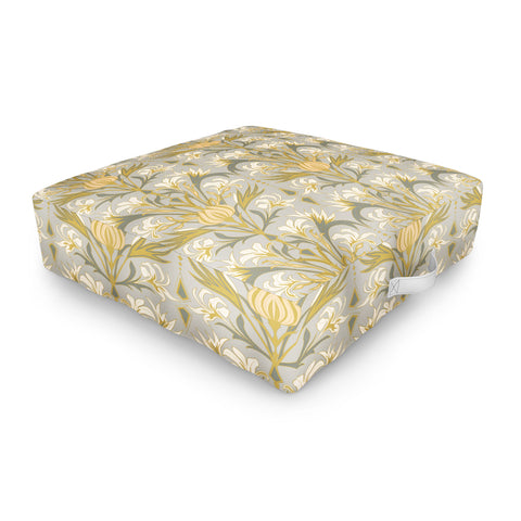 Emanuela Carratoni Art Deco Flowers Outdoor Floor Cushion