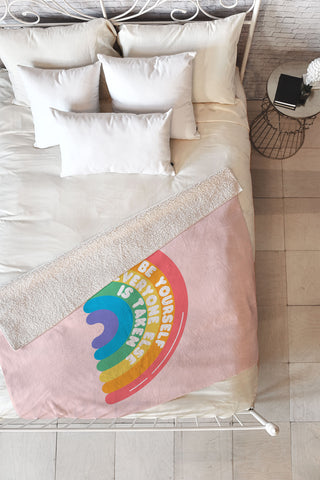 Emanuela Carratoni Be Yourself Everyone Fleece Throw Blanket