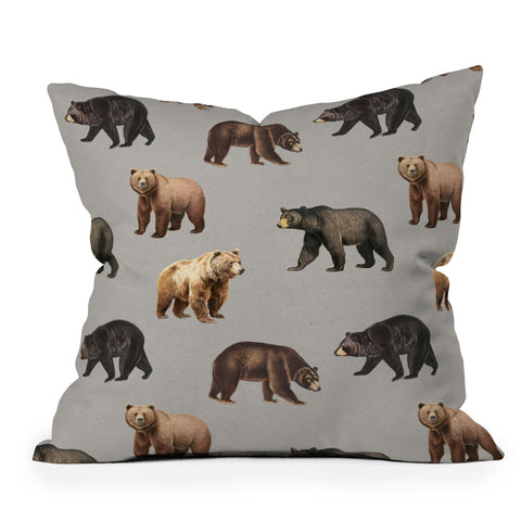 Emanuela Carratoni Bears Theme Outdoor Throw Pillow