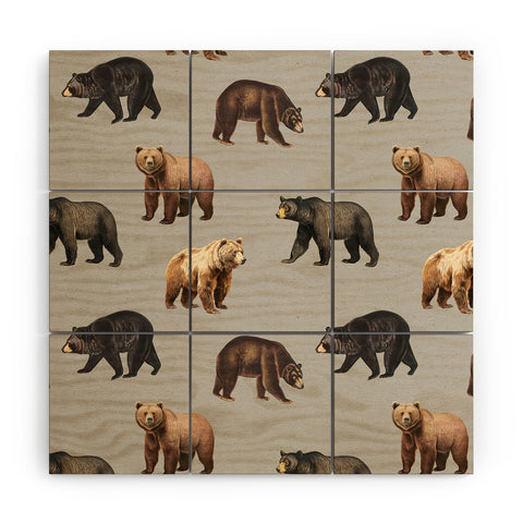 Emanuela Carratoni Bears Theme Wood Wall Mural