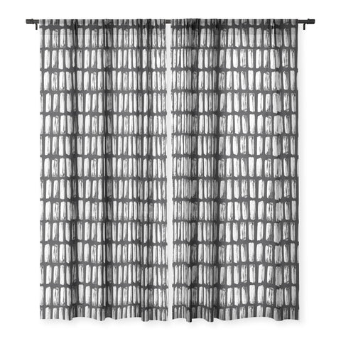 Emanuela Carratoni Black and White Texture Sheer Window Curtain
