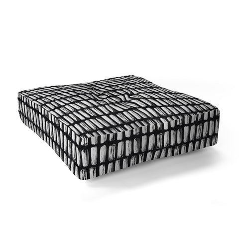 Emanuela Carratoni Black and White Texture Floor Pillow Square