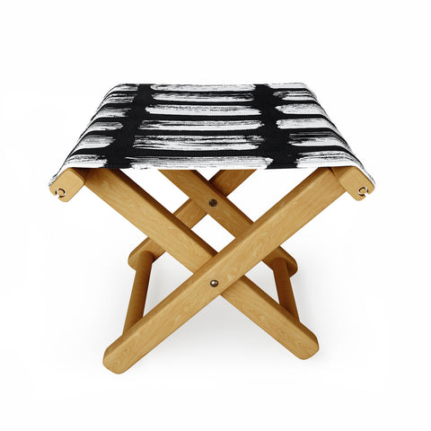 Emanuela Carratoni Black and White Texture Folding Stool
