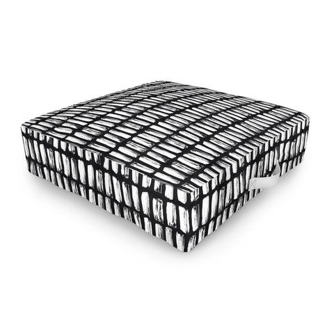 Emanuela Carratoni Black and White Texture Outdoor Floor Cushion