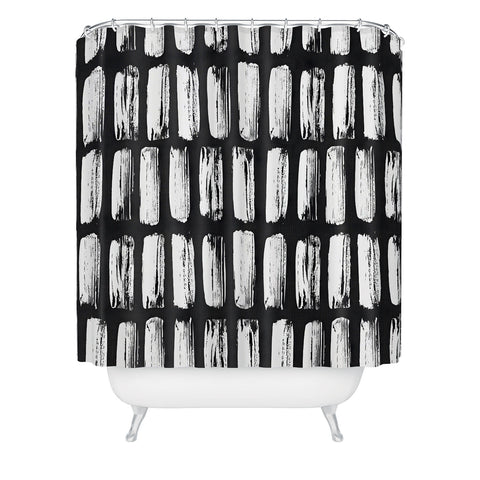 Emanuela Carratoni Black and White Texture Shower Curtain