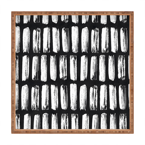 Emanuela Carratoni Black and White Texture Square Tray