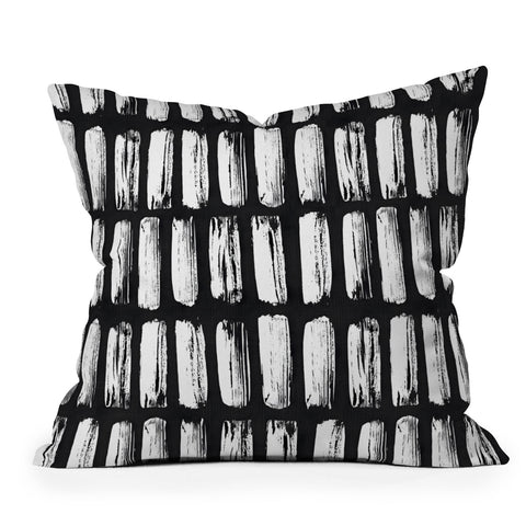 Emanuela Carratoni Black and White Texture Outdoor Throw Pillow