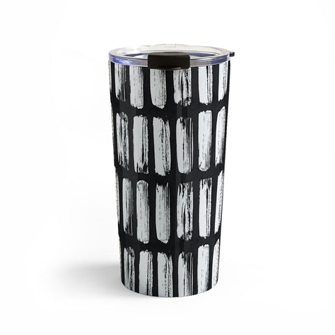 Emanuela Carratoni Black and White Texture Travel Mug