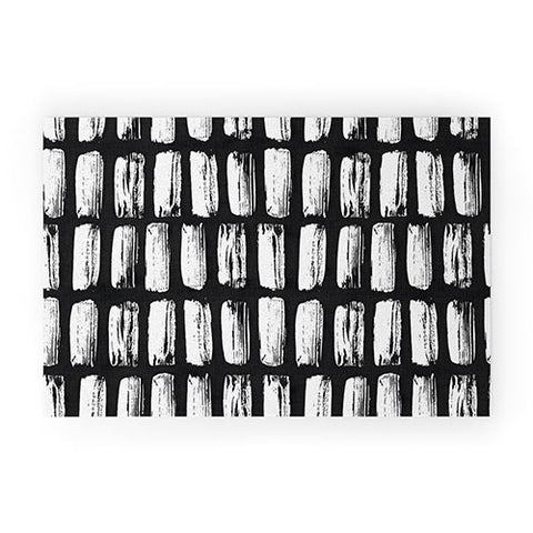 Emanuela Carratoni Black and White Texture Welcome Mat