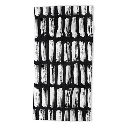 Emanuela Carratoni Black and White Texture Beach Towel