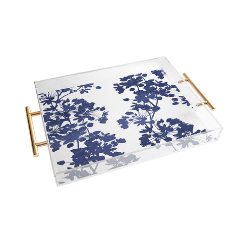 Emanuela Carratoni Blue Delicate Flowers Acrylic Tray
