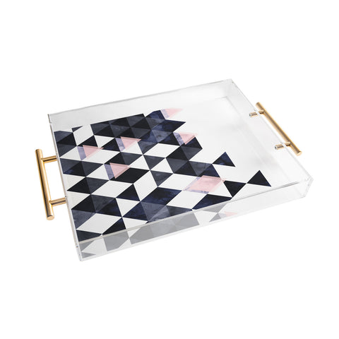 Emanuela Carratoni Blue Geometry Acrylic Tray