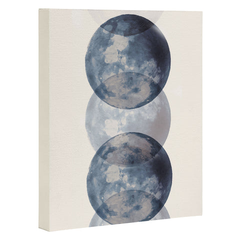 Emanuela Carratoni Blue Moon Phases Art Canvas