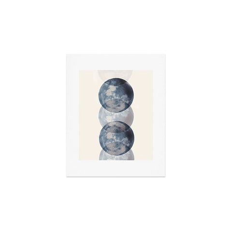Emanuela Carratoni Blue Moon Phases Art Print