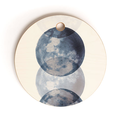 Emanuela Carratoni Blue Moon Phases Cutting Board Round