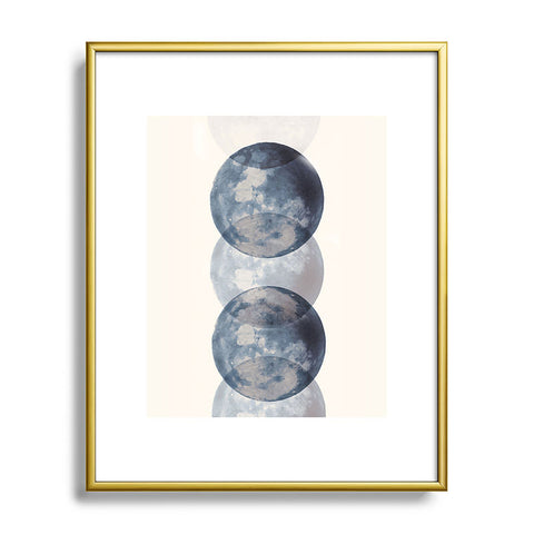 Emanuela Carratoni Blue Moon Phases Metal Framed Art Print