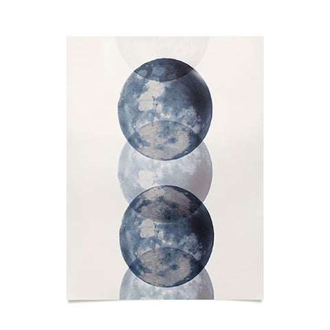Emanuela Carratoni Blue Moon Phases Poster