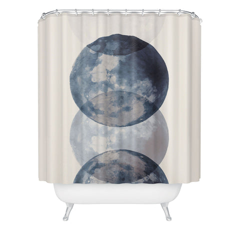 Emanuela Carratoni Blue Moon Phases Shower Curtain