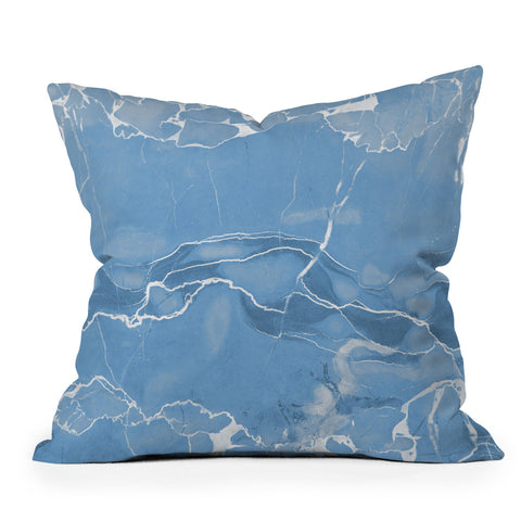 Emanuela Carratoni Blue Sky Marble Outdoor Throw Pillow