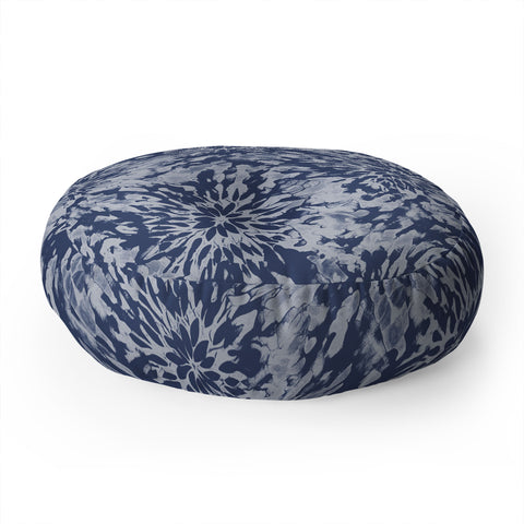 Emanuela Carratoni Blue Tie Dye Floor Pillow Round