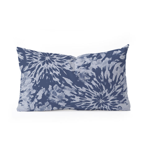 Emanuela Carratoni Blue Tie Dye Oblong Throw Pillow