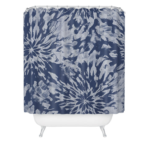 Emanuela Carratoni Blue Tie Dye Shower Curtain