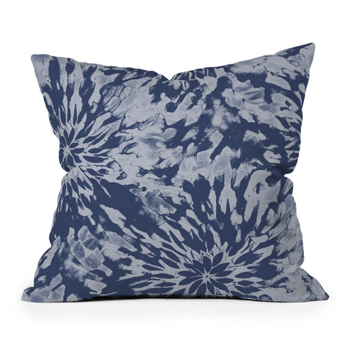Emanuela Carratoni Blue Tie Dye Outdoor Throw Pillow