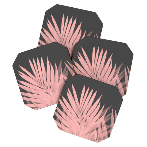 Emanuela Carratoni Blush Palm Leaves Coaster Set