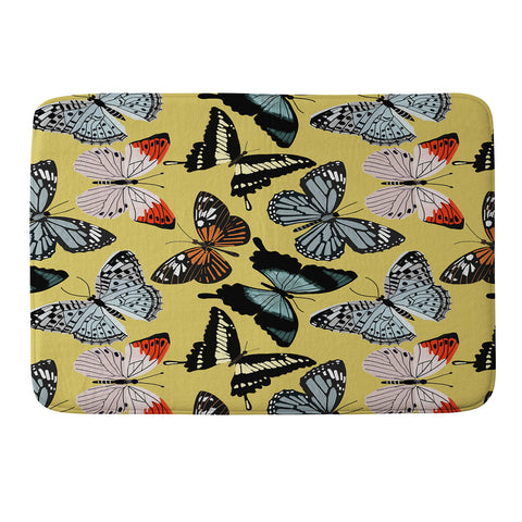 Emanuela Carratoni Boho Butterflies Memory Foam Bath Mat