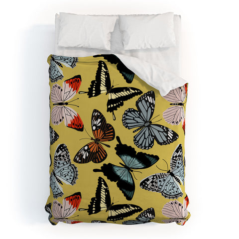 Emanuela Carratoni Boho Butterflies Duvet Cover