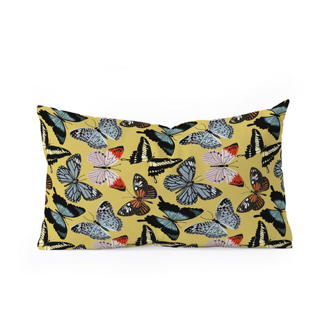 Emanuela Carratoni Boho Butterflies Oblong Throw Pillow