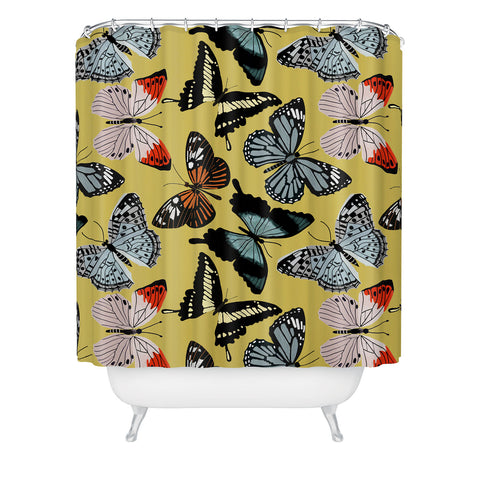 Emanuela Carratoni Boho Butterflies Shower Curtain