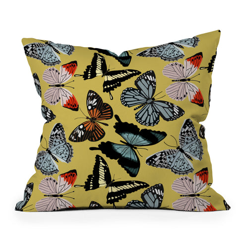 Emanuela Carratoni Boho Butterflies Throw Pillow