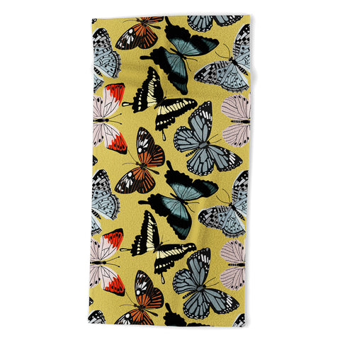 Emanuela Carratoni Boho Butterflies Beach Towel