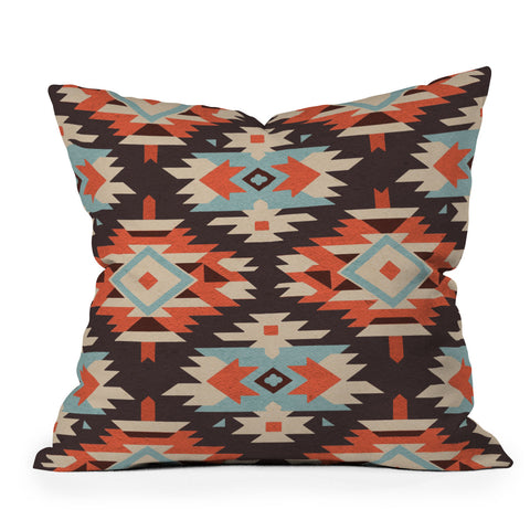 Emanuela Carratoni Boho Ikat Throw Pillow
