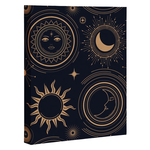 Emanuela Carratoni Boho Moon and Sun Art Canvas