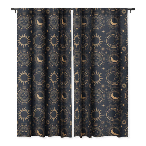 Emanuela Carratoni Boho Moon and Sun Blackout Window Curtain