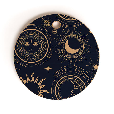 Emanuela Carratoni Boho Moon and Sun Cutting Board Round