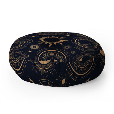 Emanuela Carratoni Boho Moon and Sun Floor Pillow Round