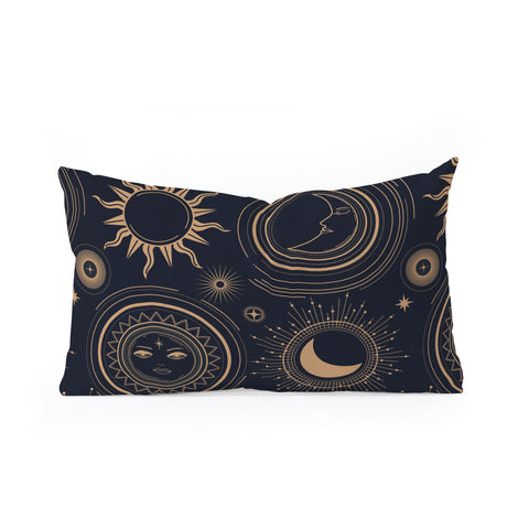 Emanuela Carratoni Boho Moon and Sun Oblong Throw Pillow